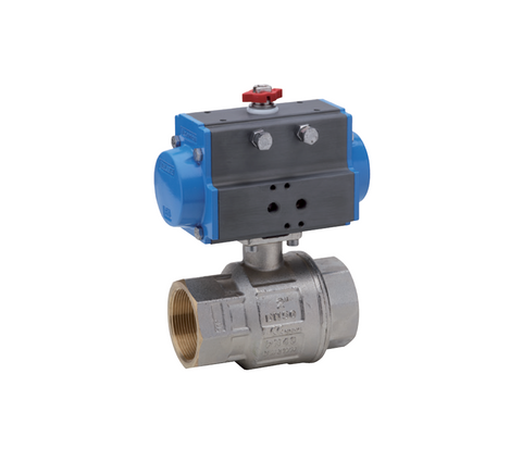 Pneumatically Actuated Two-Way Ball Valves in Brass and Stainless Steel