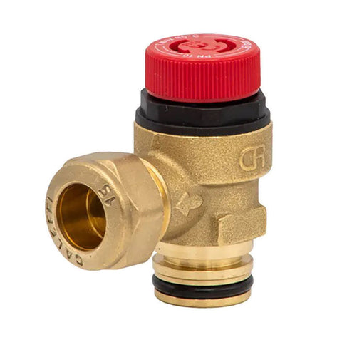 Altecnic / Caleffi Pressure Relief Valve with Circlip Connection Stainless Steel Seating 15mm 6 Bar - F0000419