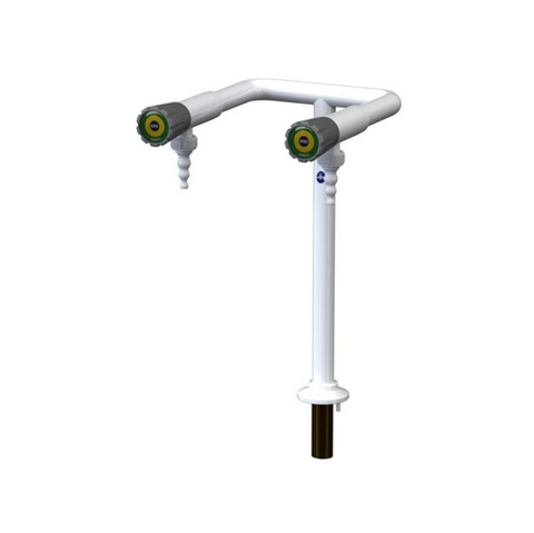 Laboratory Two Way Pillar BIB Tap with Removeable Nozzles